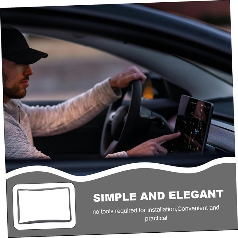 Grey Flexible Navigation Protector Frame Soft Screen Guard For Model Y Center Console - Image 3